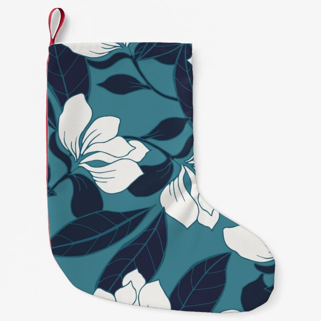 Abstract elegance pattern with floral background.  small christmas stocking (Front)