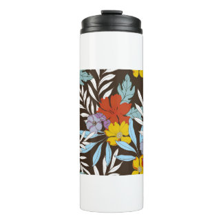 Abstract elegance pattern with floral background. thermal tumbler