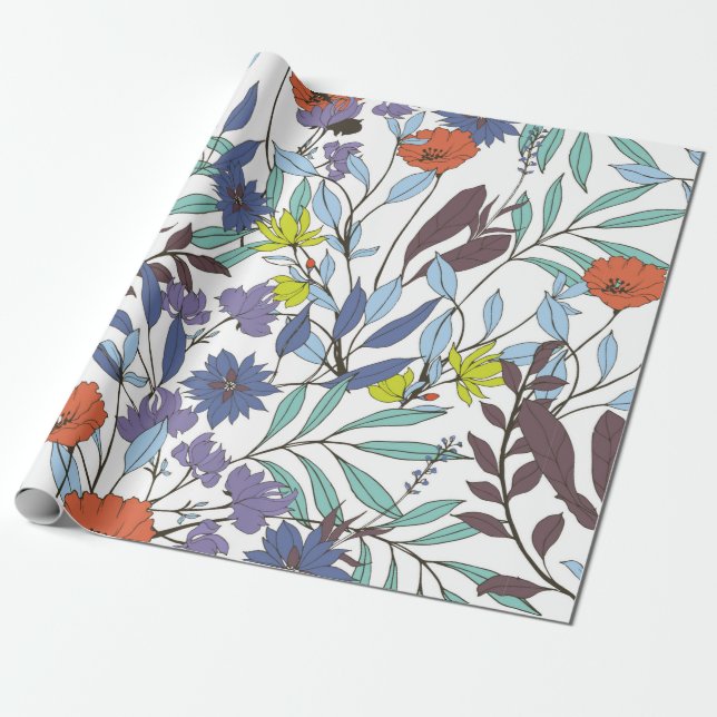 Abstract elegance pattern with floral background.  wrapping paper (Unrolled)
