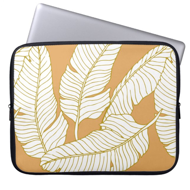 Abstract elegance pattern with floral illustration laptop sleeve (Front)