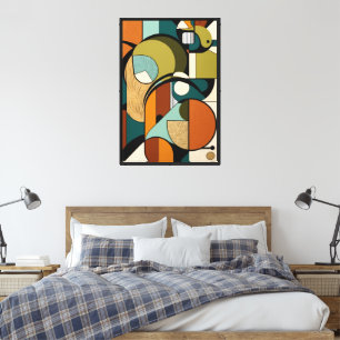 Abstract Elegance Retro Olive Design Canvas Print