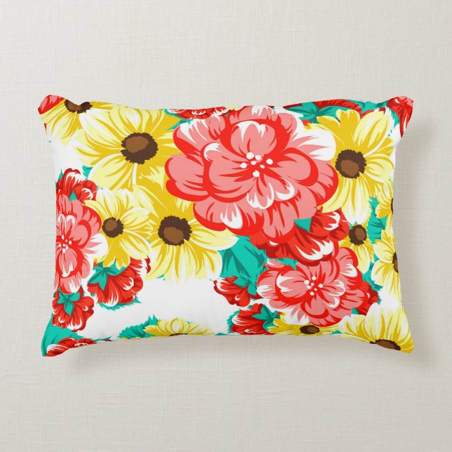 Abstract elegance seamless pattern with floral bac decorative cushion (Front)