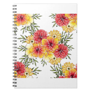 Abstract elegance seamless pattern with floral bac notebook