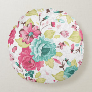 Abstract Elegance Seamless pattern with floral bac Round Cushion