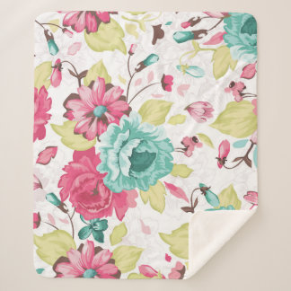 Abstract Elegance Seamless pattern with floral bac Sherpa Blanket