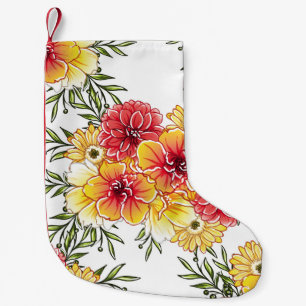 Abstract elegance seamless pattern with floral bac small christmas stocking