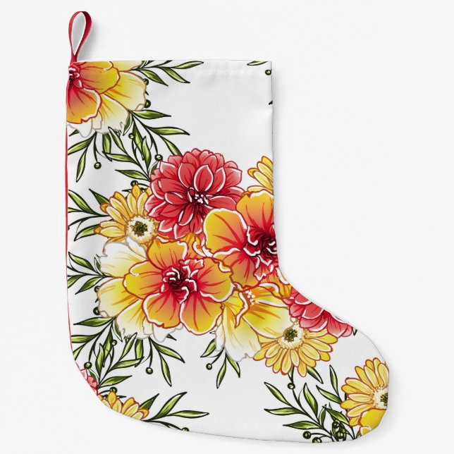 Abstract elegance seamless pattern with floral bac small christmas stocking (Front)