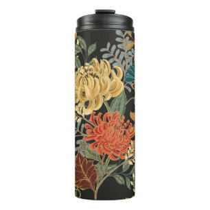 Abstract elegance seamless pattern with floral bac thermal tumbler