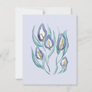Abstract Elegance: Watercolor Purple Calla Lilies