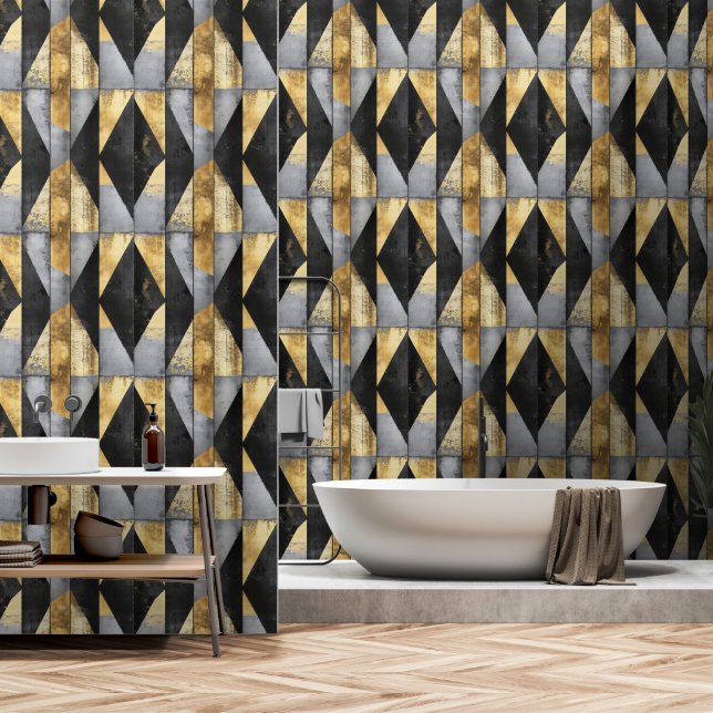 Abstract Elegant Concrete Pattern Wallpaper (Bathroom)