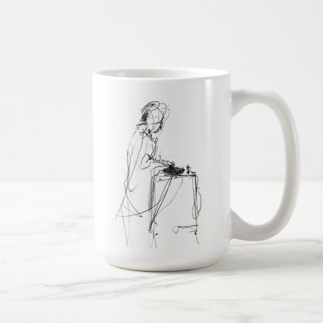 Abstract Elegant DJ Player Sketch Coffee Mug (Right)