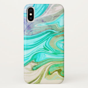 Abstract elegant fluid liquid marble flow texture  iPhone x case