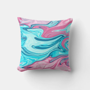 Abstract elegant fluid liquid marble flow texture cushion