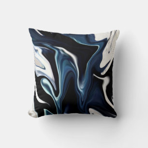 Abstract elegant fluid liquid marble flow texture cushion