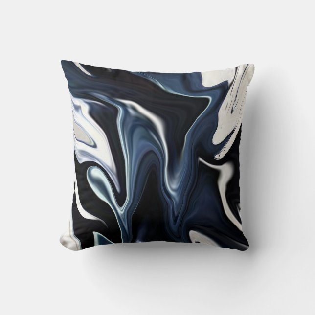 Abstract elegant fluid liquid marble flow texture cushion (Front)