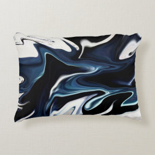 Abstract elegant fluid liquid marble flow texture decorative cushion