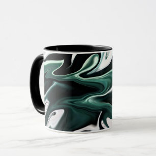 Abstract elegant fluid liquid marble flow texture mug