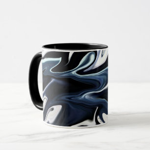 Abstract elegant fluid liquid marble flow texture mug