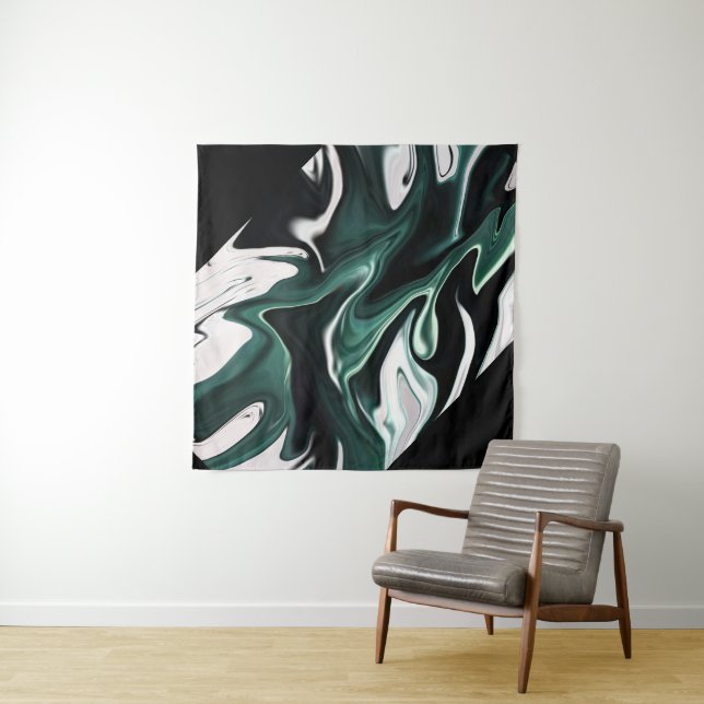 Abstract elegant fluid liquid marble flow texture tapestry (In Situ (Horizontal))