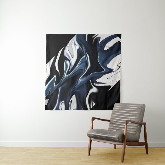 Abstract elegant fluid liquid marble flow texture tapestry (In Situ (Horizontal))