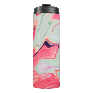 Abstract elegant fluid liquid marble flow texture thermal tumbler