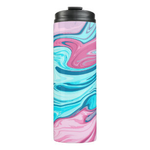 Abstract elegant fluid liquid marble flow texture thermal tumbler