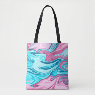 Abstract elegant fluid liquid marble flow texture tote bag