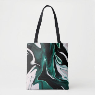 Abstract elegant fluid liquid marble flow texture tote bag
