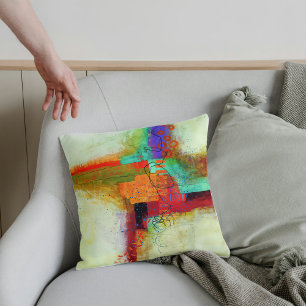 Abstract Elegant mixed Colourful painting pattern  Cushion