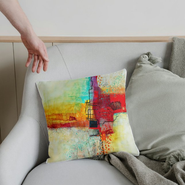 Abstract Elegant mixed Colourful painting pattern  Cushion (Creator Uploaded)