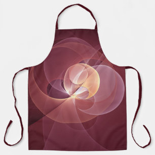 Abstract Elegant Modern Wine Red Fractal Art Apron
