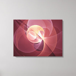 Abstract Elegant Modern Wine Red Fractal Art Canvas Print