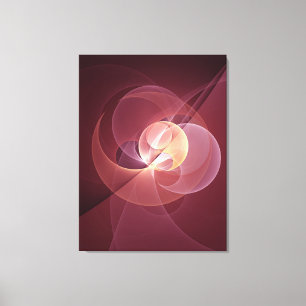 Abstract Elegant Modern Wine Red Fractal Art Canvas Print
