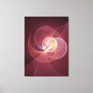 Abstract Elegant Modern Wine Red Fractal Art Canvas Print