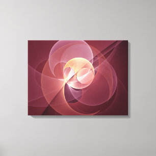 Abstract Elegant Modern Wine Red Fractal Art Canvas Print