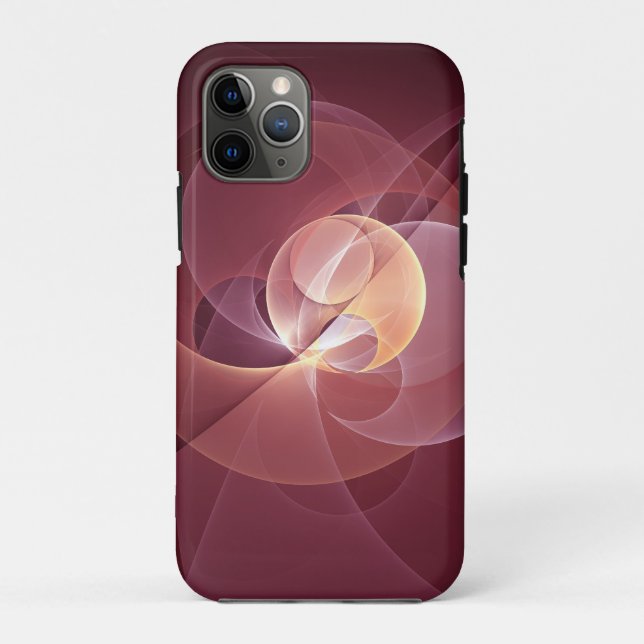 Abstract Elegant Modern Wine Red Fractal Art Case-Mate iPhone Case (Back)