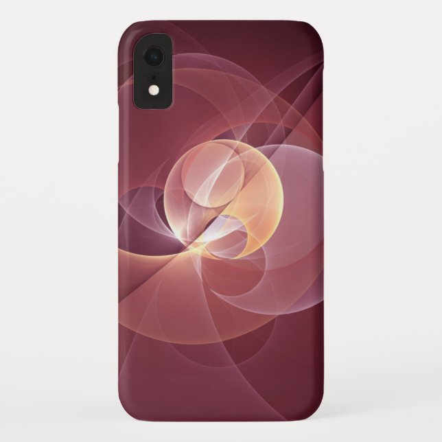 Abstract Elegant Modern Wine Red Fractal Art Case-Mate iPhone Case (Back)