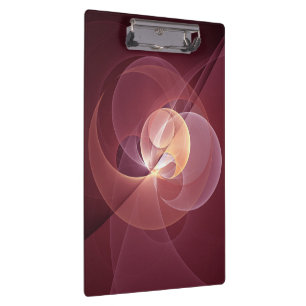 Abstract Elegant Modern Wine Red Fractal Art Clipboard