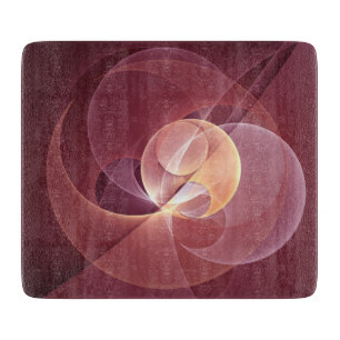Abstract Elegant Modern Wine Red Fractal Art Cutting Board