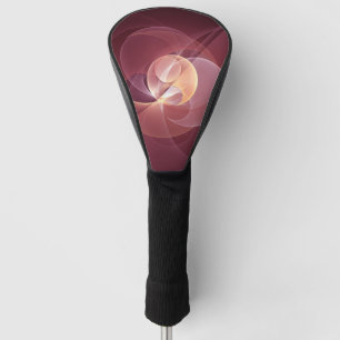 Abstract Elegant Modern Wine Red Fractal Art Golf Head Cover