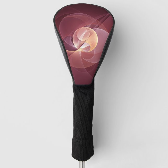 Abstract Elegant Modern Wine Red Fractal Art Golf Head Cover (Front)