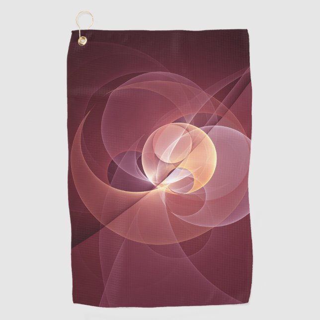 Abstract Elegant Modern Wine Red Fractal Art Golf Towel (Front)