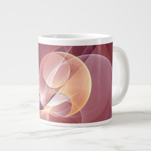 Abstract Elegant Modern Wine Red Fractal Art Large Coffee Mug