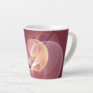 Abstract Elegant Modern Wine Red Fractal Art Latte Mug