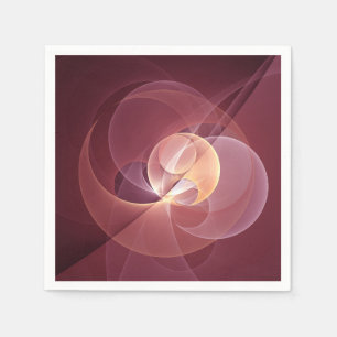 Abstract Elegant Modern Wine Red Fractal Art Napkin