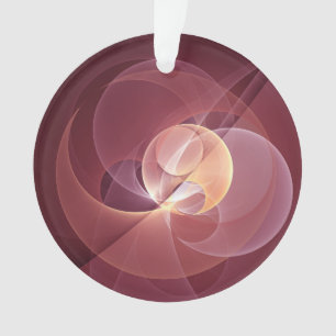 Abstract Elegant Modern Wine Red Fractal Art Ornament