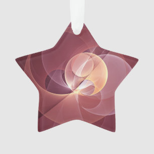 Abstract Elegant Modern Wine Red Fractal Art Ornament