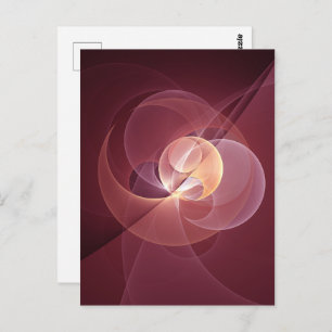 Abstract Elegant Modern Wine Red Fractal Art Postcard