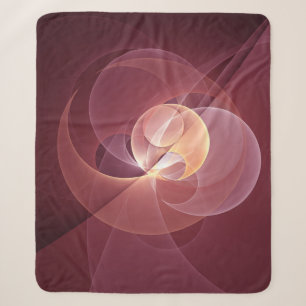 Abstract Elegant Modern Wine Red Fractal Art Sherpa Blanket