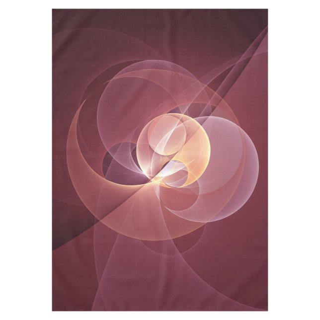 Abstract Elegant Modern Wine Red Fractal Art Tablecloth (Front)